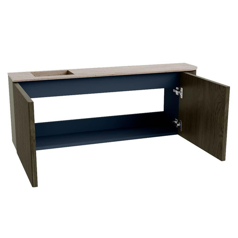 Mondiaz JOYA-DLUX 111.6cm toiletmeubel - ronding rechts kleur Shadow - Wastafel FAYE positie Links Zonder kraangat kleur Saba. SW1426258