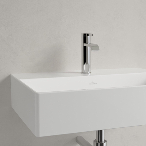 Villeroy & Boch memento 2.0 wastafel - voor handdoekhouders - 60x42cm - zonder overloop - met 1 kraangat CeramicPlus - White Alpine (glans wit) SW358416