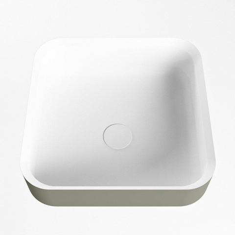 Mondiaz Binx Vasque à poser - 36x36x13cm - carré - à poser - Solid Surface - Armée/Talc SW643498