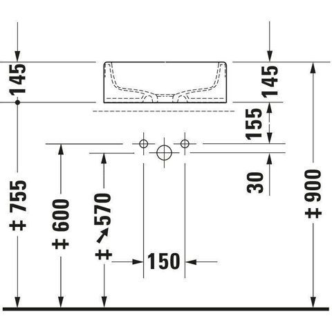 Duravit Starck 1 - opbouw wastafel - 46cm - zonder kraangat - zonder overloop - glans wit 0308307