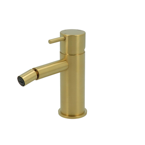 Hotbath Cobber Bidetmengkraan L-uitloop - zonder waste L-uitloop - zonder waste - PVD - geborsteld messing (goud) SW230023
