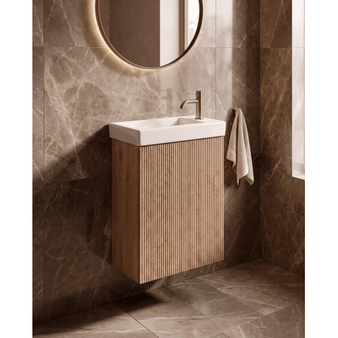 Saniclass Holz Atelier fonteinkast - 39.4x21.5x55cm - 1 deur - Eiken natural SW1420819