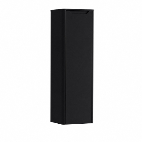 H&R badmeubelen Juice Hoge Kast - 40x35x130cm - met ronde hoeken - 1 deur - linksdraaiend - zwart mat SW875405