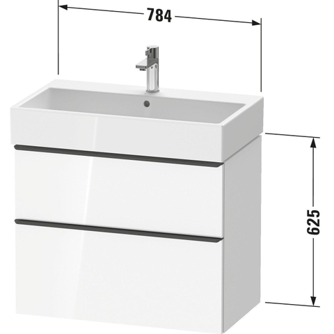 Duravit D-Neo wastafelonderkast 78.4x62.5x44.2cm 2 lades Linnen Mat SW641148