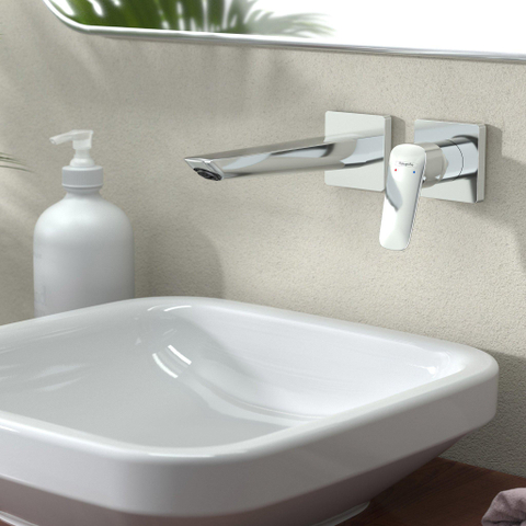 Hansgrohe Logis Fine - 1 greeps wastafelkraan - inbouw - voor wandmontage - voorsprong 20 - 5 cm - hoogglans chroom SW651561