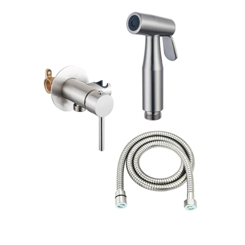 Fortifura Calvi Mengkraan Bidet - met handdouchehouder - geborsteld RVS SW1441137