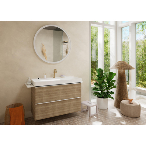 Hansgrohe Xarita Lite S miroir – rond Ø 90 cm – Éclairage LED – chauffage de miroir, à intensité variable – Blanc mat SW1165139