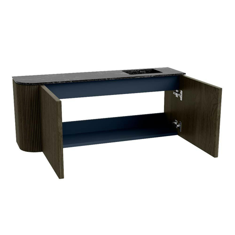 Mondiaz JOYA-DLUX 101.6cm toiletmeubel - ronding links kleur Shadow - Wastafel FAYE positie Rechts Zonder kraangat kleur Lava. SW1422866