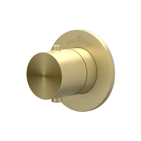 IVY Concord Partie apparente - pour robinet d'arrêt encastré - Symmetry - rosace ronde - inox 316 brossé or mat PVD SW1031916