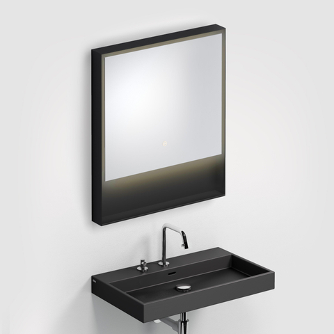 Clou Look at Me miroir – rectangle – 70 x 80 cm – LED indirecte tout autour – Noir mat SW417048