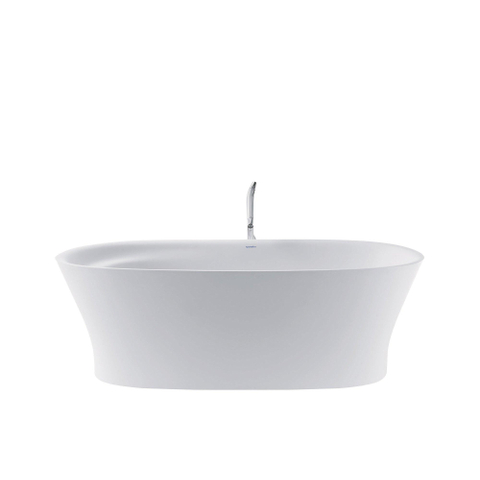 Duravit Cape cod Kunststof bad acryl ovaal - vrijstaand - met aangevormd paneel - 185x85x62cm - met af en overloopgarnituur - mat wit 0300894