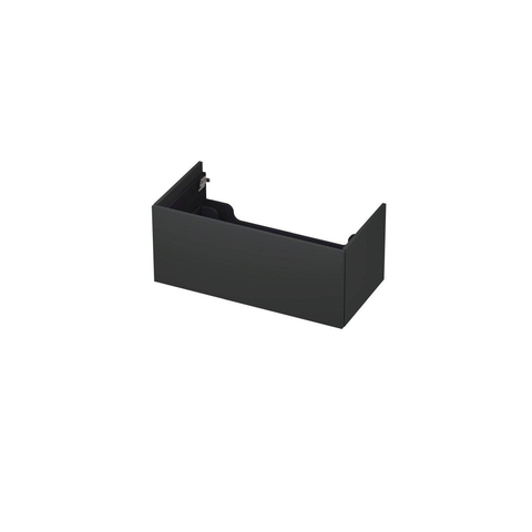 INK Wastafelonderkast - 90x45x37.6cm - 1 lade - push to open - met recht opdekfront - MDF lak - Antraciet mat SW439438
