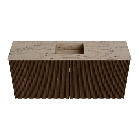 Mondiaz JOYA-DLUX 90cm toiletmeubel - kleur Walnut - Wastafel FAYE positie Midden 1 kraangat kleur Arena. SW1424338