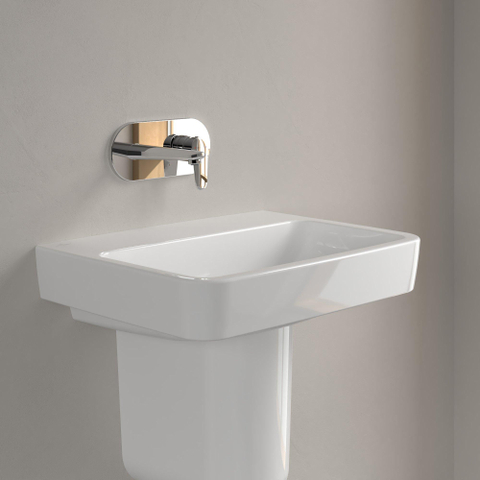 Villeroy & Boch O.novo wastafel - zonder kraangat - 60x46cm - zonder overloop CeramicPlus - White Alpine (glans wit) SW448374