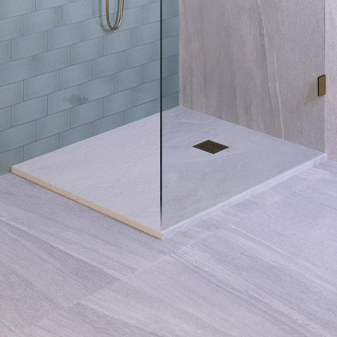 BRAUER Asteroid Receveur de douche 90x120 incl. antidérapant et antibactérien marbre minéral blanc mat SW543399