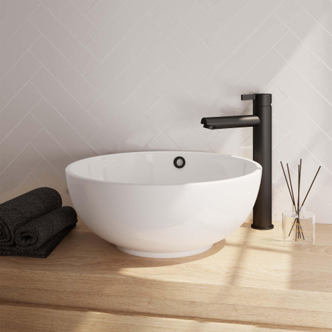 Brauer Black Edition Robinet de lavabo rehaussé économiseur d'énergie Noir mat SW385380