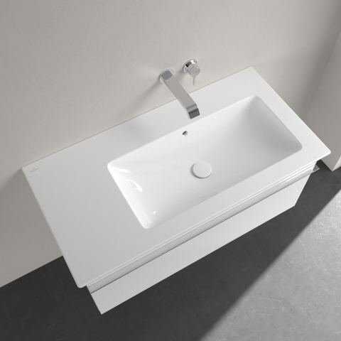 Villeroy & Boch venticello meubelwastafel - 100x50cm - zonder kraangat - met overloop CeramicPlus - White Alpine (glans wit) 1025137