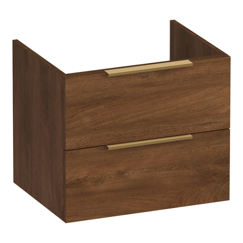BRAUER Elevate meuble sous-lavabo 60 sans poignées rapportées 2 tiroirs à fermeture douce et 1 découpe pour siphon - Forest Cacao SW1200142