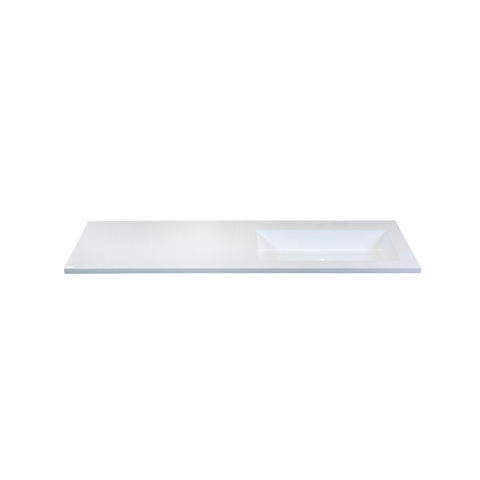 H&R Badmeubelen Thin wastafel kunststeen 120,5x2x45,5cm bak RE wit glans zkrg SW458043