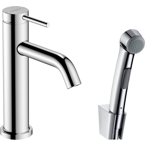 Hansgrohe Tecturis s 1 greeps wastafelkraan - 110 met bidette hendouche en shower hose - 160cm - hoogglans chroom SW918414