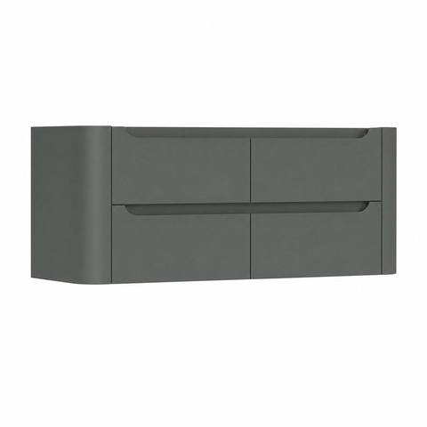 H&R Badmeubelen Juice Wastafelonderkast - 120x45x50cm - afgeronde hoeken - 4 lades - geïntegreerde greep - Petrol mat SW1489957
