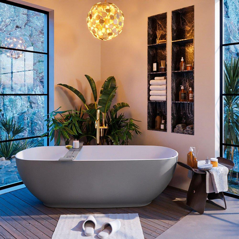 Mondiaz ALAN-DLUX Ensemble de meuble - 200cm - meuble Plata mat - 2 tiroirs - Lavabo Cloud Lava suspendu - vasque Centre - 0 trous de robinet SW808697
