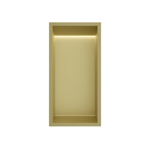 Hotbath &MORE Inbouwbox of inbouwnis - 30x15x10 - met LED - IP44 - PVD - geborsteld messing (goud) SW1246527