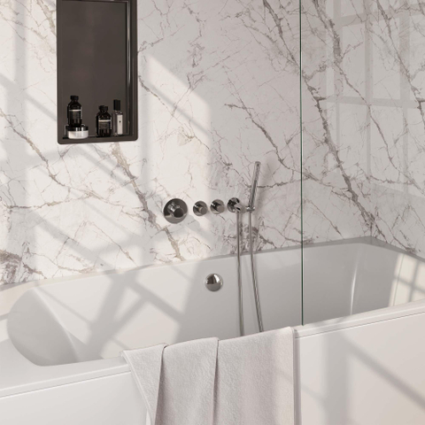 Brauer Chrome carving encastré - ensemble de douche - 3 boutons carving - douchette à main 1 fonction - chrome SW715480