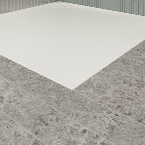 Villeroy & Boch Ecora douchebak - 100x100x3.5cm - hoekafvoer - stone white (wit) SW1559010
