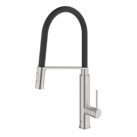 Grohe Concetto Keukenkraan - uittrekbare uitloop - 2 straalsoorten - met profesionele handdouche - Brushed Supersteel (RVS) SW86840