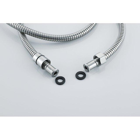 Fortifura Calvi douchekraan - met glijstangset - met ronde handdouche - metalen doucheslang - PVD - geborsteld RVS SW811952