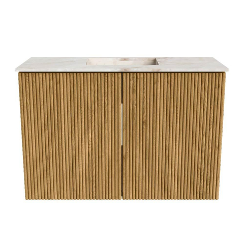 Mondiaz JOYA-DLUX 60cm meuble de salle de bains - couleur Oak - Vasque FAYE position Milieu 1 trou de robinet couleur Frappe. SW1421867