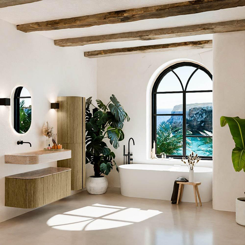 MONDIAZ THOR-DLUX Meuble de salle de bains 110cm arrondi gauche + droite couleur Dusk avec 1 tiroir et 2 portes. Vasque suspendue CLOUD Gauche sans trou de robinet couleur Saba. SW1463013