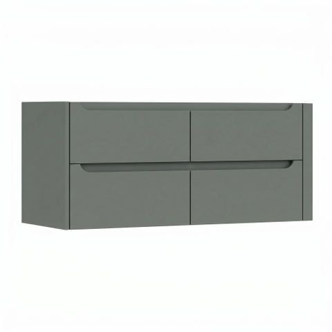 H&R Badmeubelen Juice Wastafelonderkast - 120x45x50cm - rechterhoek afgerond - 4 lades - geïntegreerde greep - petrol mat SW1570828