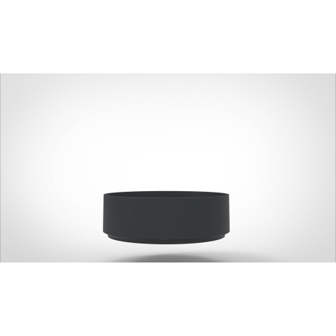 Arcqua Case waskom - 40x40cm - Rond - Cast marble Antraciet Mat SW767308