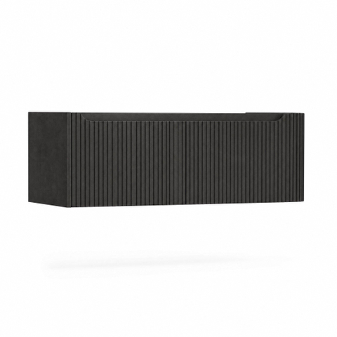 H&R Badmeubelen Juice Wastafelonderkast - 120x45x40cm - rechterhoek afgerond - 3D-front - 2 lades - geïntegreerde greep - basalt SW1260018