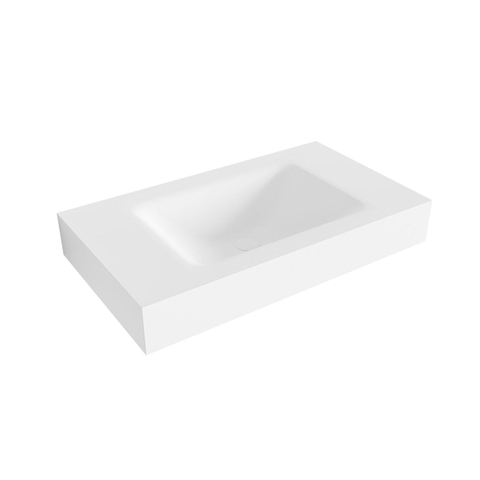 Mondiaz CLOUD Talc Vrijhangende wastafel - 80cm - wasbak midden - rand 12cm - Solid surface Talc OUTLETSTORE STORE41153
