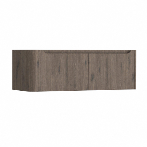 H&R Badmeubelen Juice Meuble sous lavabo - 120x45x40cm - coin gauche arrondi - 2 tiroirs - poignée intégrée - chêne Tucson SW1205693