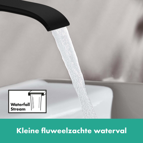 Hansgrohe Vivenis ééngreeps wastafelmengkraan 110 met pop-up trekwaste zwart mat SW642490