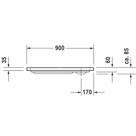 Duravit D-code Douchebak - 90x75x8.5cm rechthoekig acryl - wit 0295838