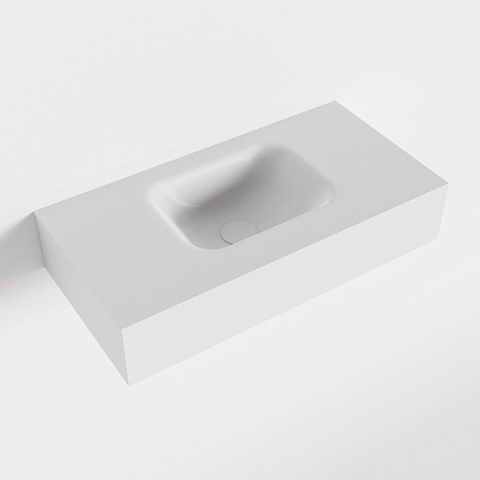MONDIAZ LEX Lavabo à poser - 60x30x12cm - 0 trous de robinet - lavabo centré - Acrylique Talc mat SW476331