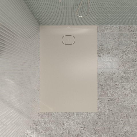 Villeroy & Boch Ecora douchebak - 120x80x3.5cm - afvoer korte zijde - almond (beige) SW1558895
