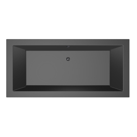 Xenz Society Duobad - 190x90x53 - afvoer Midden - acryl - ebony SW103319