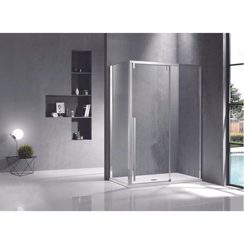 Marenza Neptune Cabine de douche - 120x90cm - avec porte coulissante - verre de sécurité 8mm - anti-calcaire - argent poli SW543467