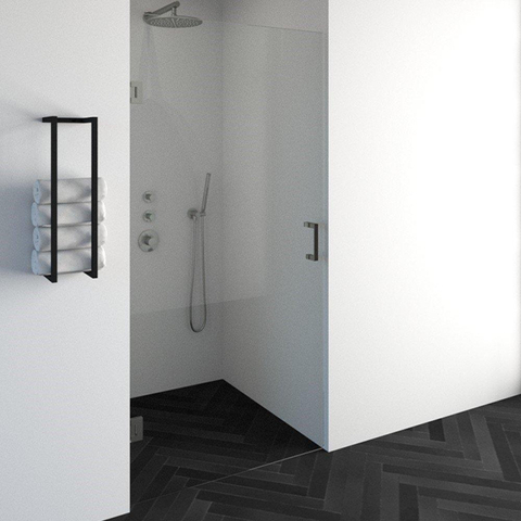 BRAUER Void nisdeur helder glas 100x200 omkeerbaar incl. glascoating PVD RVS-kleurig geborsteld SW223720