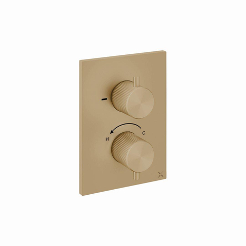 Crosswater Crossbox 3ONE6 Inbouwthermostaat - thermostatisch - 2 functies - met inbouwdeel - gecoat messing geborsteld (goud) SW955771