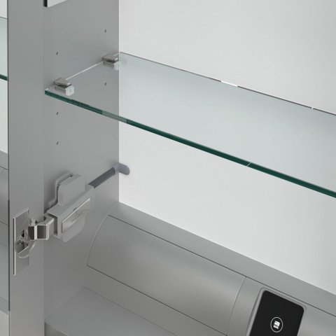 Villeroy & Boch my view 14 My View spiegelkast - met 3 deuren - met geïntegreerde LED verlichting verticaal - 130x75x17.3cm - zilver 1024983