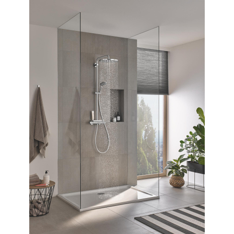 Grohe Vitalio Joy ensemble de douche pluie apparent – thermostatique – douche de tête Ø 31 cm – barre de douche 112 cm – porte-savon – chrome SW568372