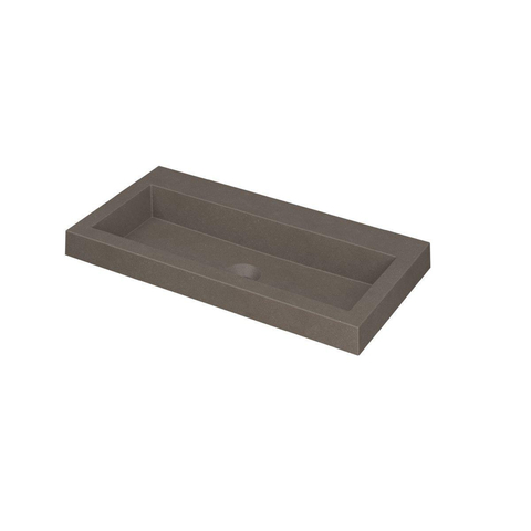 INK Dock lavabo - 80x40x6cm - 1 cuve - 0 trous de robinet - Quartz béton SW352258