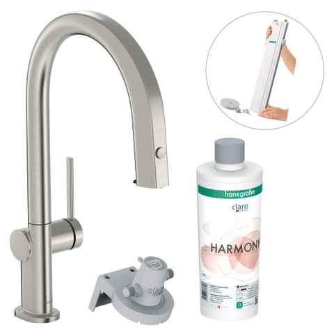 Hansgrohe Aqittura M91 Filter systeem - 210 uittrekbare uitl - 1jet - sbox starter set - rvs look SW918698